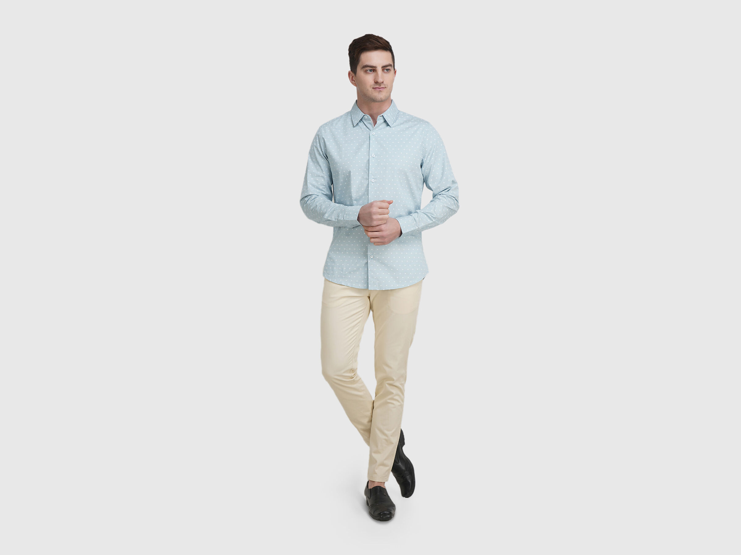 Fill Sleeve Giza Satin Print Shirt image number 4